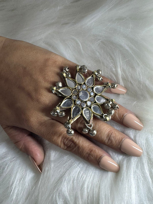 Afghani  silver star Ring