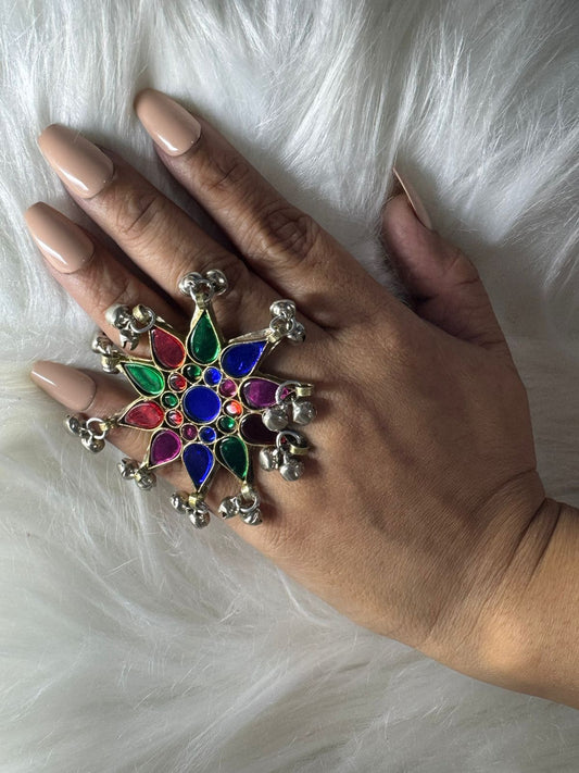 Afghani  Multicolour Star Rings