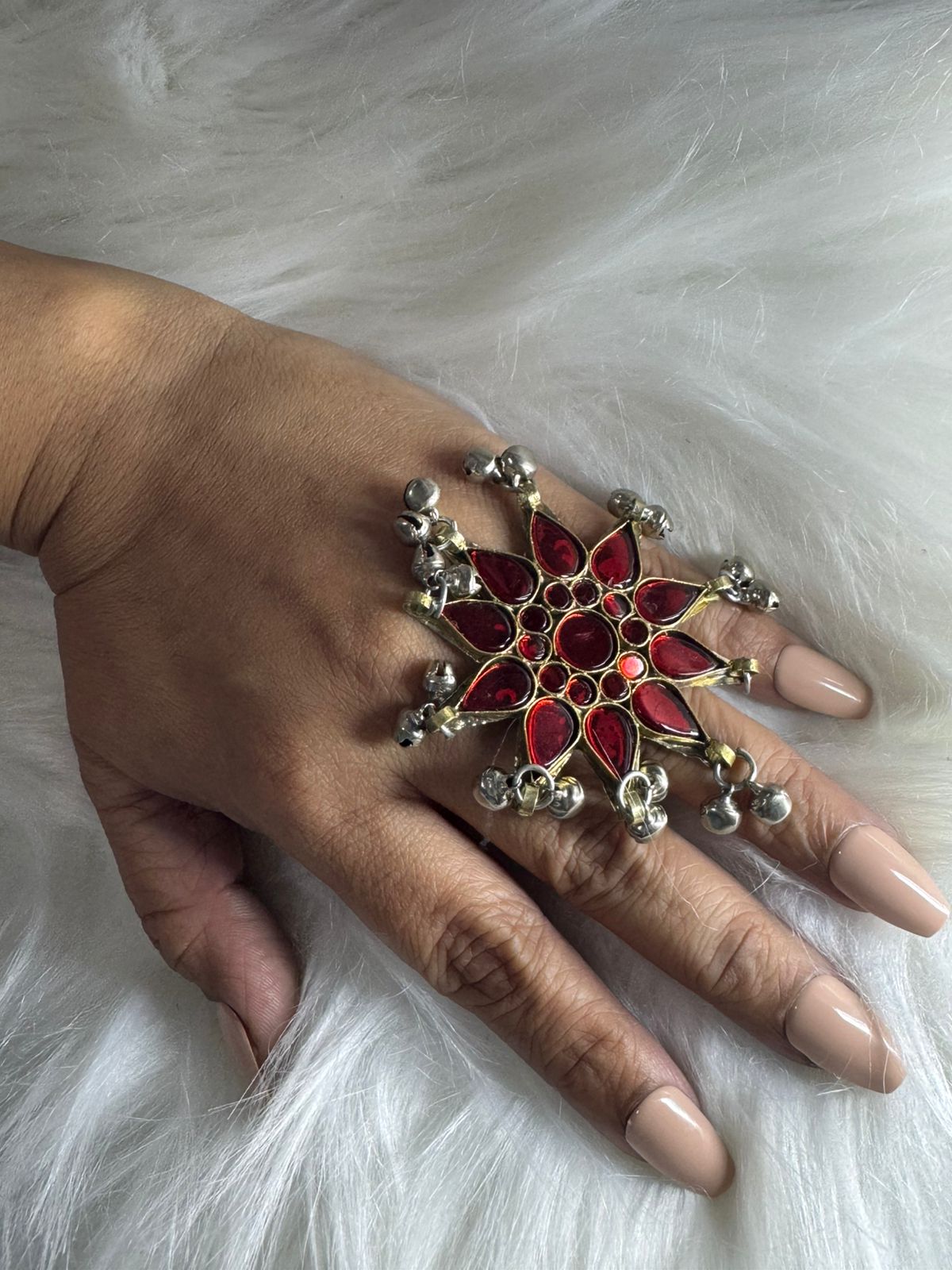 Afghnai Red Star Ring